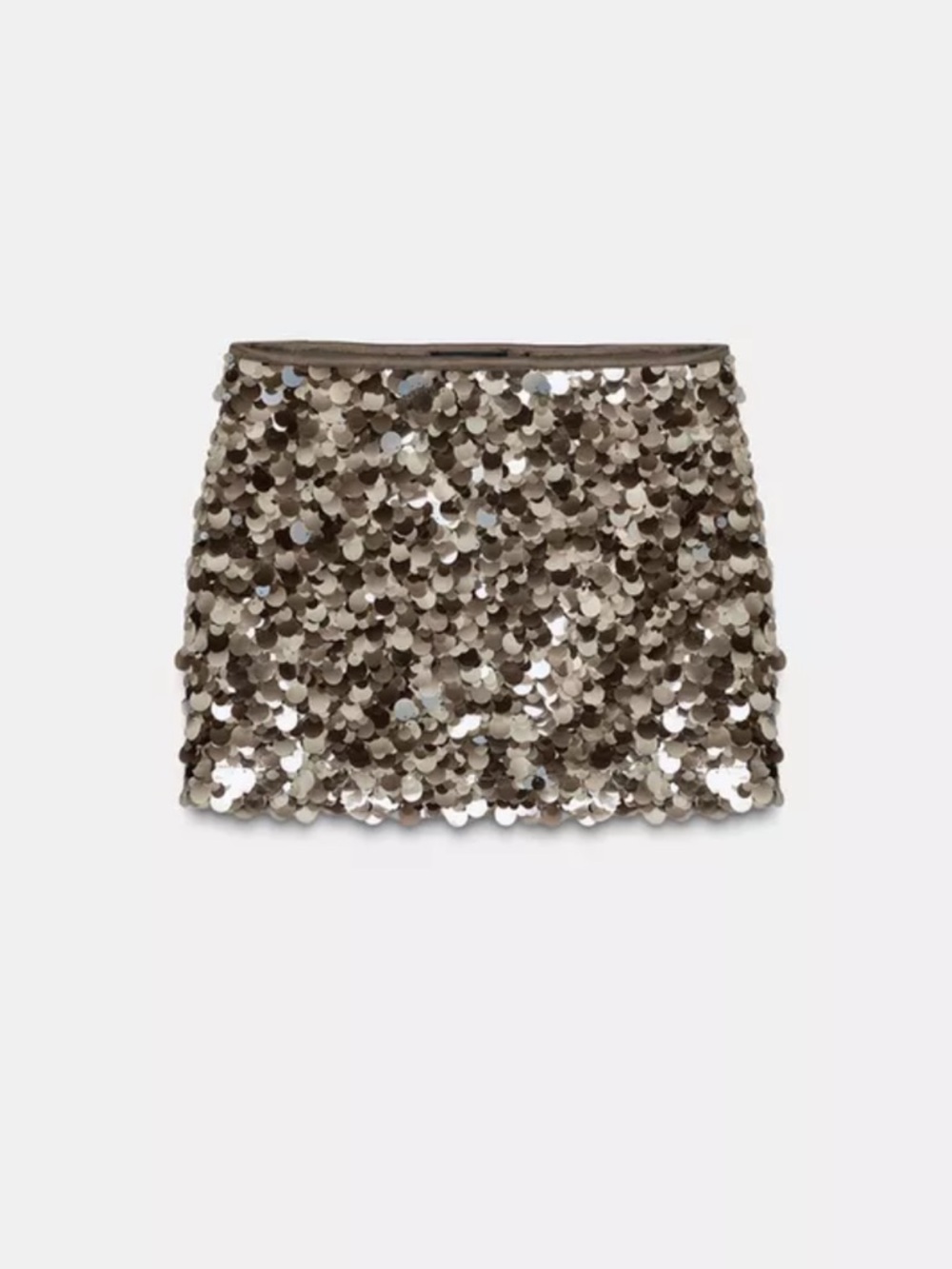 Zara Silver Sequin Mini Skirt